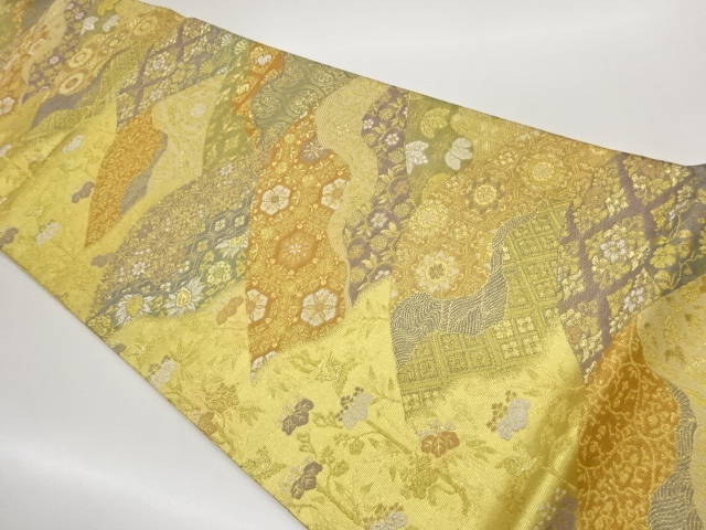 JAPANESE KIMONO / FUKURO OBI / WOVEN FLORAL / FLORAL-PATTERN MOTIFS AG
